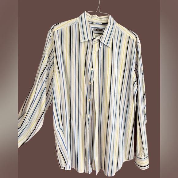 GAP Men's Striped Shirt in Yellow and Blue - Picture 3 of 7